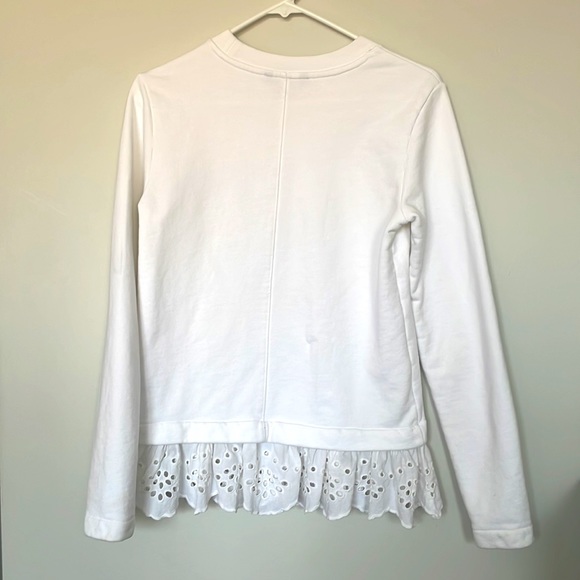 Banana Republic White Eyelet Sweatshirt - Size XS - Picture 2 of 5